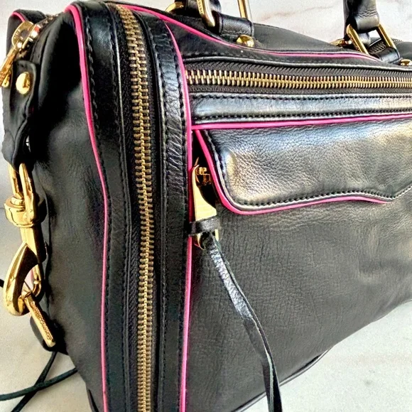 Rebecca Minkoff Black and Pink Shoulder Bag - Picture 4 of 16